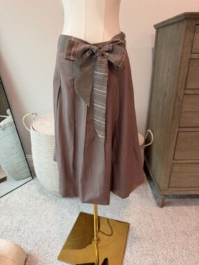 Coast Women's Silk/Cotton Skirt Size 10 Tie-Waist Midi Skirt